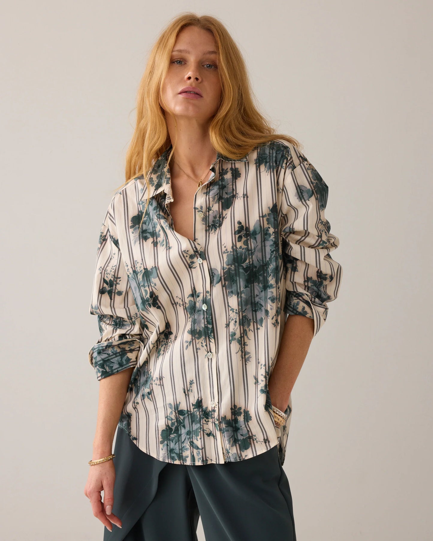 SUMMUM BLOUSE FLOWERS AND STRIPES