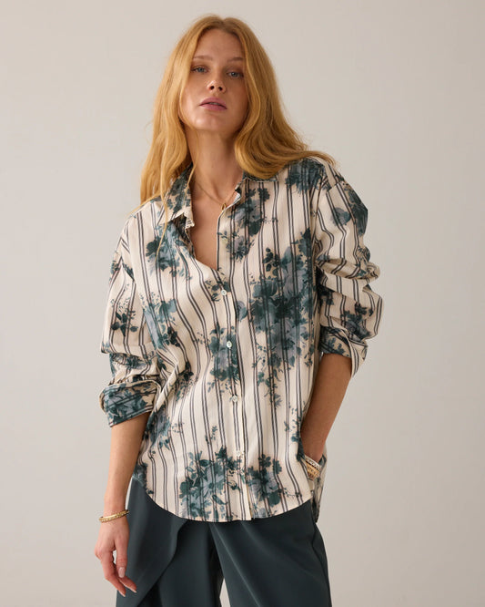 SUMMUM BLOUSE FLOWERS AND STRIPES