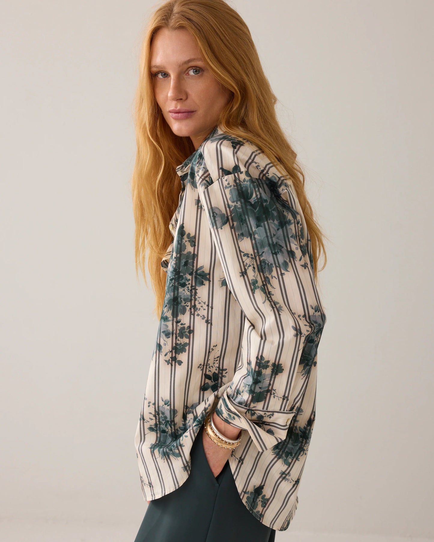 SUMMUM BLOUSE FLOWERS AND STRIPES