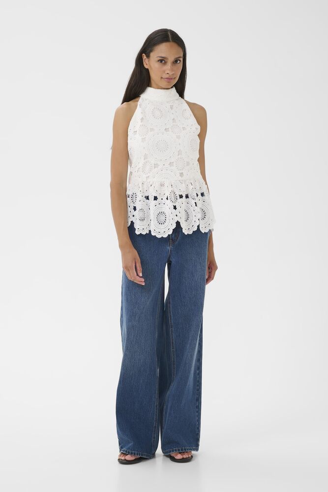 KARENBS FLORA TOP BRIGHT WHITE