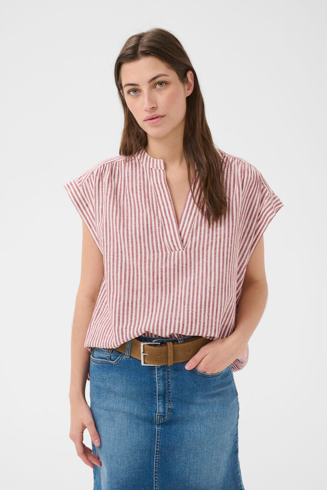 PT BETTINA BLOUSE B RUSSET STRIPE