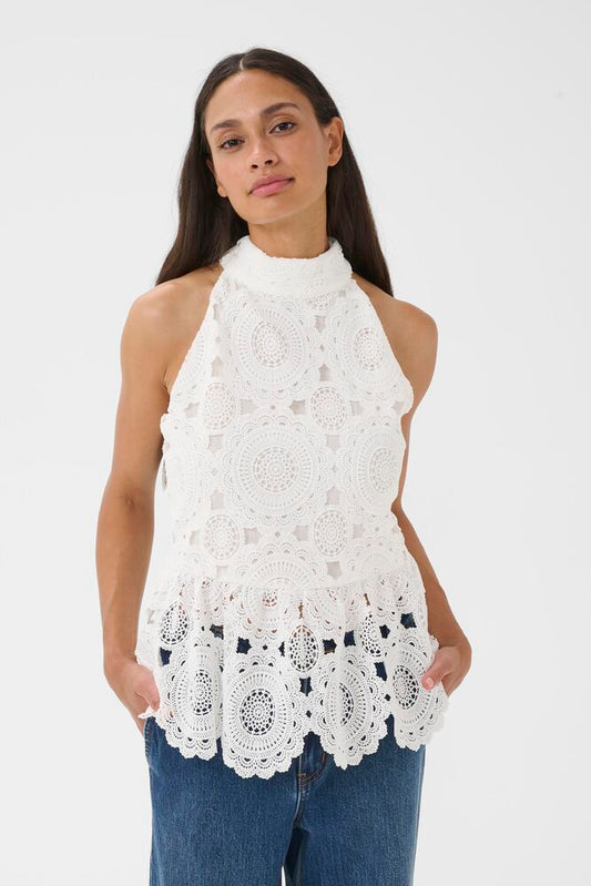 KARENBS FLORA TOP BRIGHT WHITE