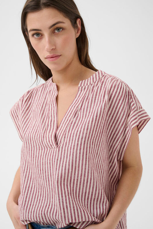 PT BETTINA BLOUSE B RUSSET STRIPE