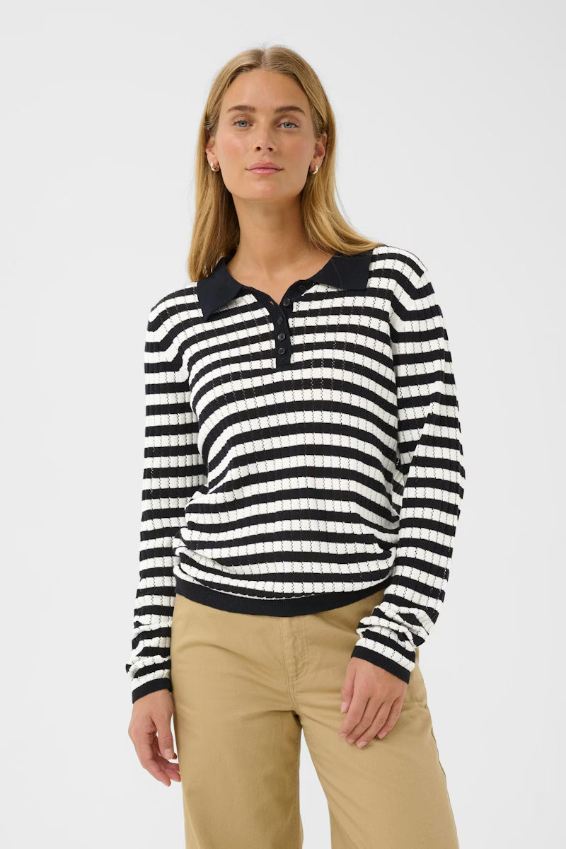 PT ZARIA PU DARK NAVY STRIPE
