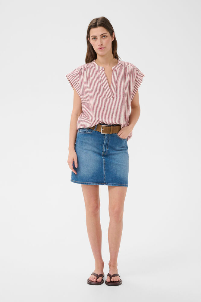 PT BETTINA BLOUSE B RUSSET STRIPE