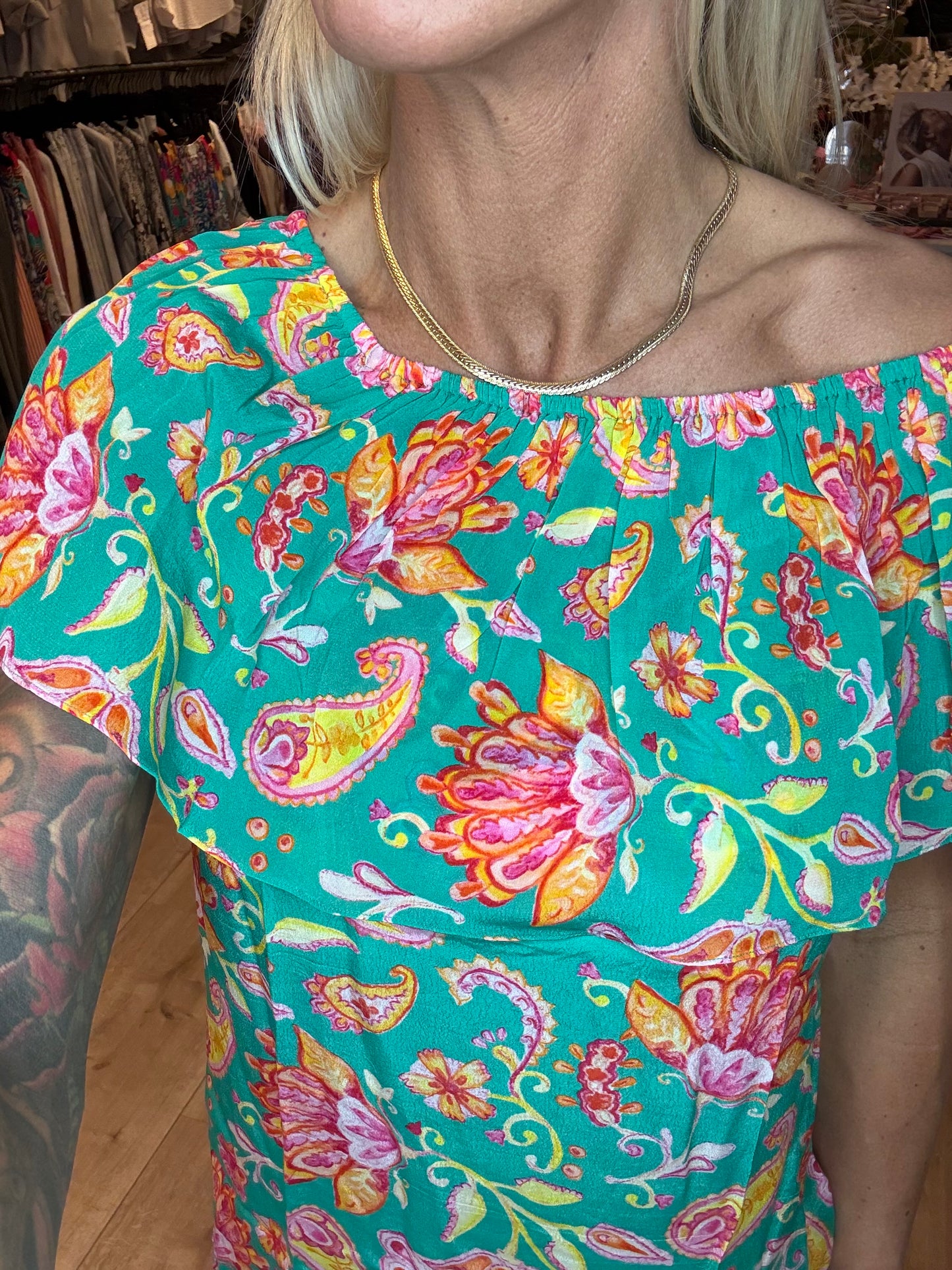 PEACE HEART OLIVIA DRESS PEONY