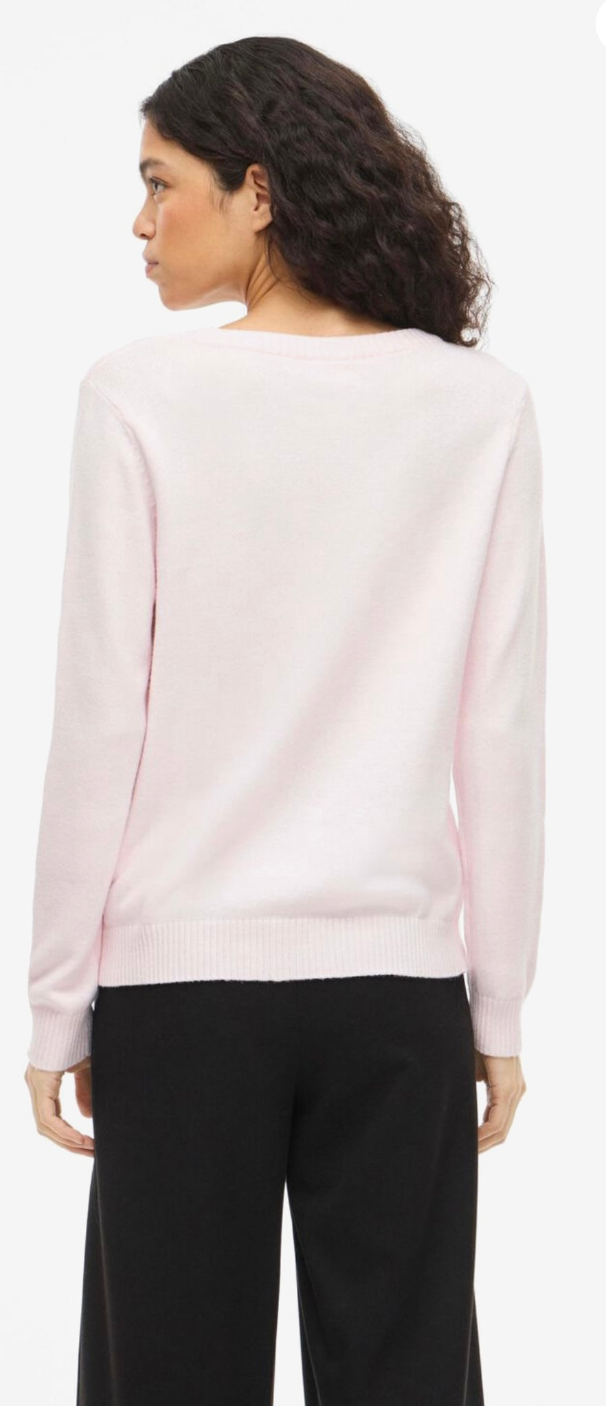 VILA VIRIL KNIT O-NECKCHERRY BLOSSO