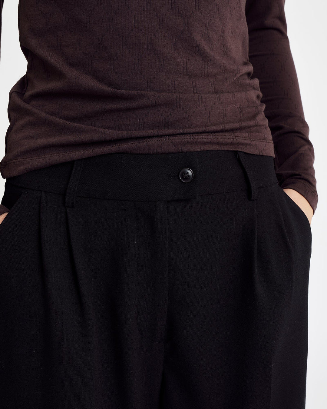 HTD TEE L/S COTTON H-LOGO BROWN