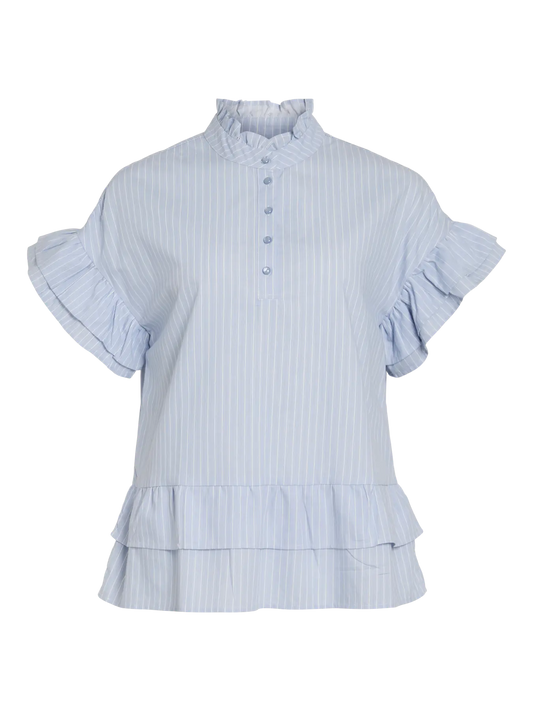 VILA VISOMMER STRIPE SHIRT BLUE