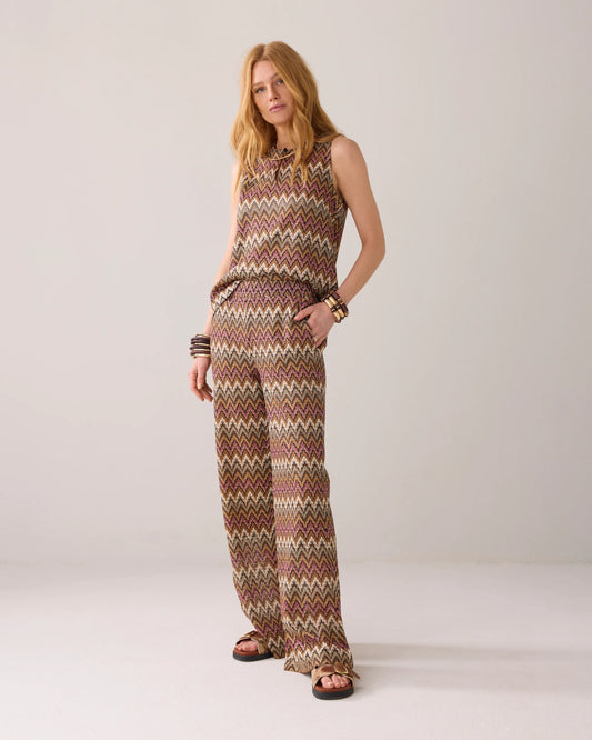 SUMMUM FLARED TROUSERS ZIGZAG