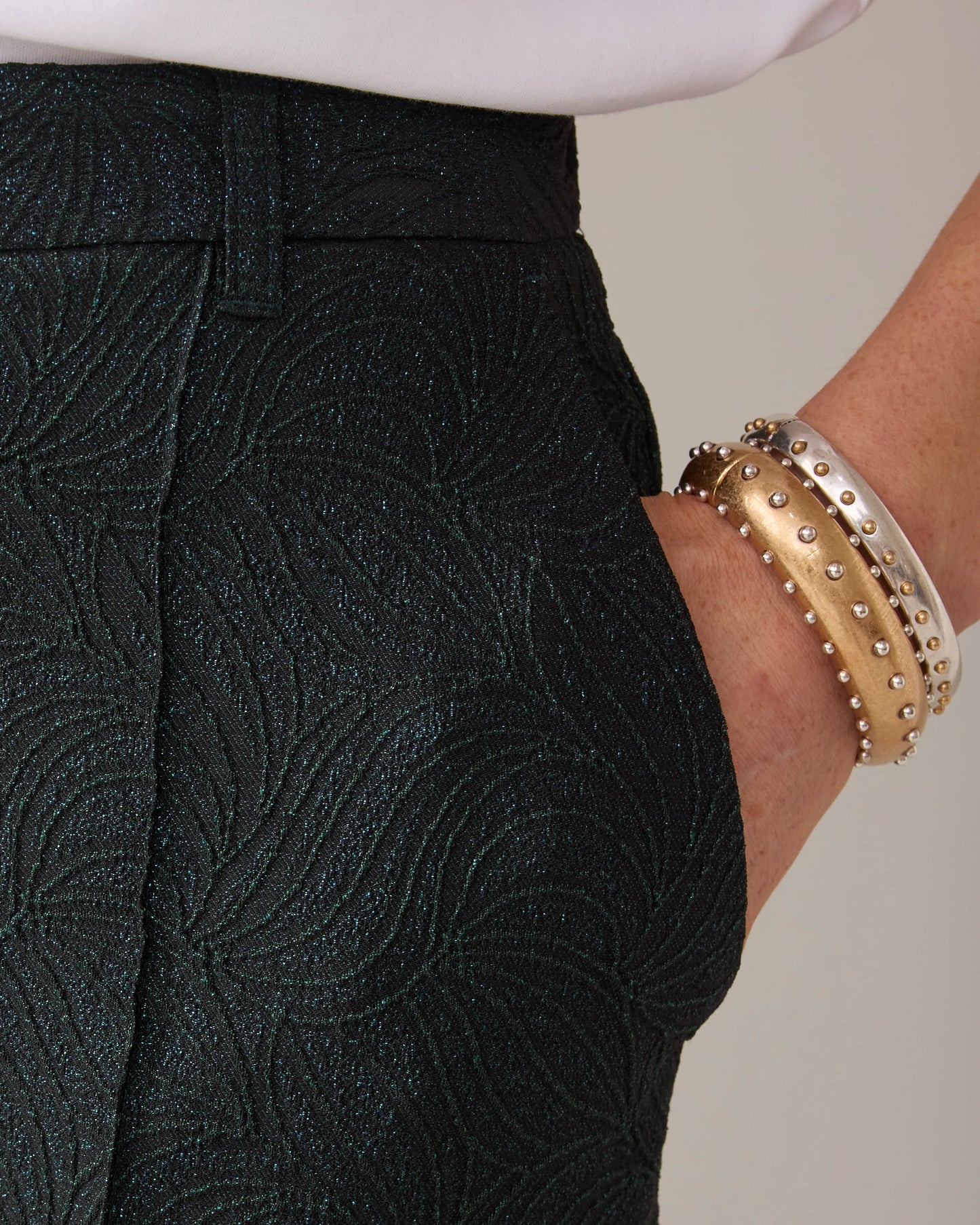 SUMMUM TROUSERS STRAIGHT GLITTER JA