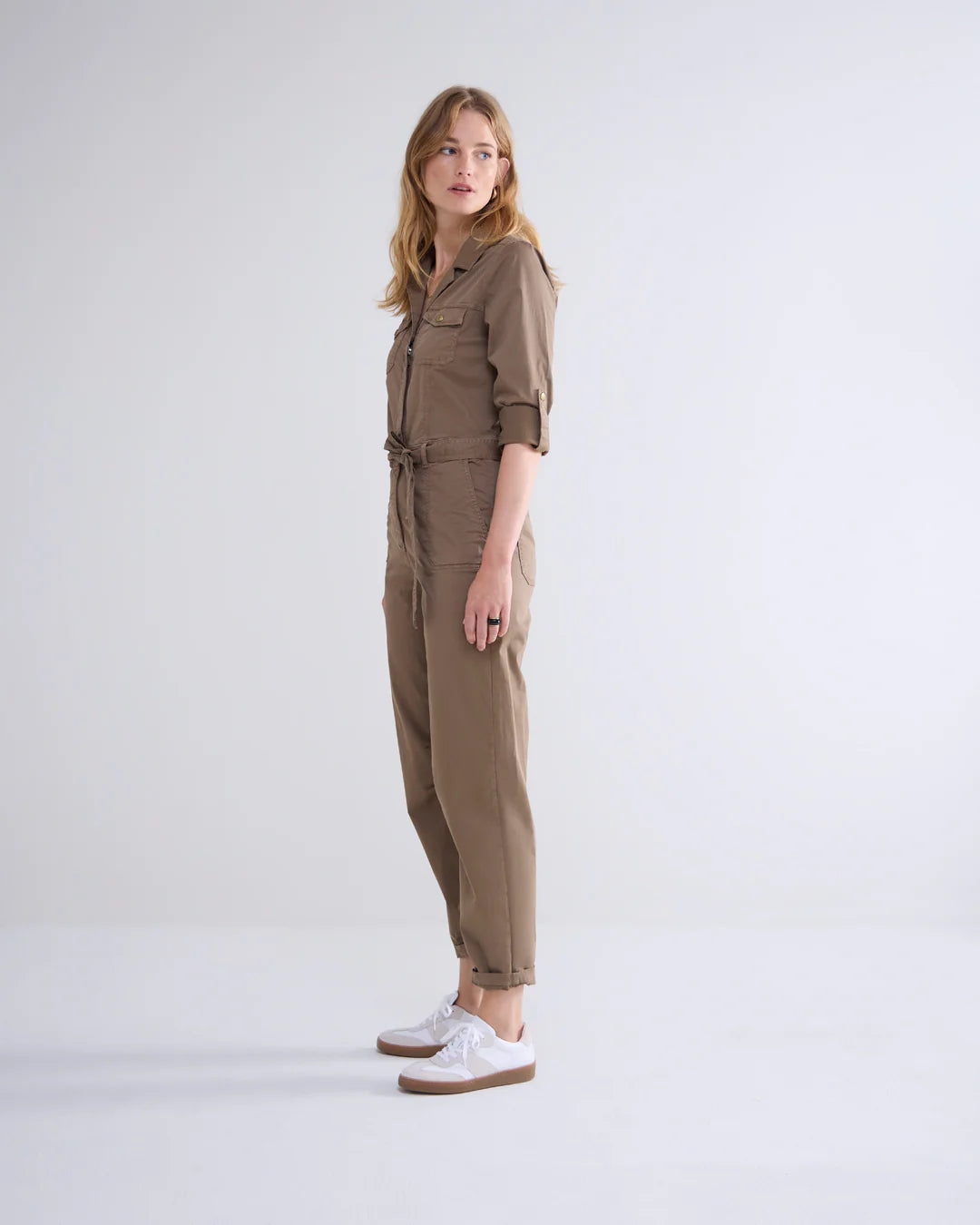 SUMMUM  JUMPSUIT  BUTTER TENCEL TWILL OLIVE