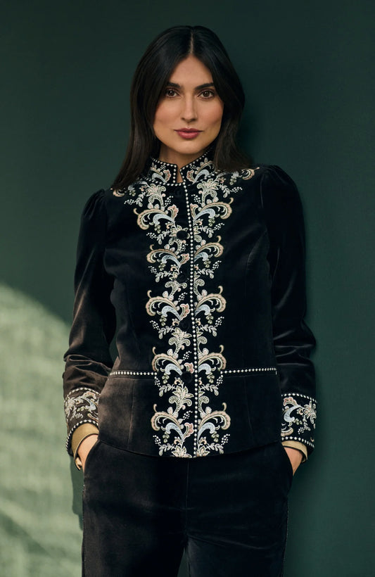 DEAKUDIBAL LEXI BLACK VELVET JACKET