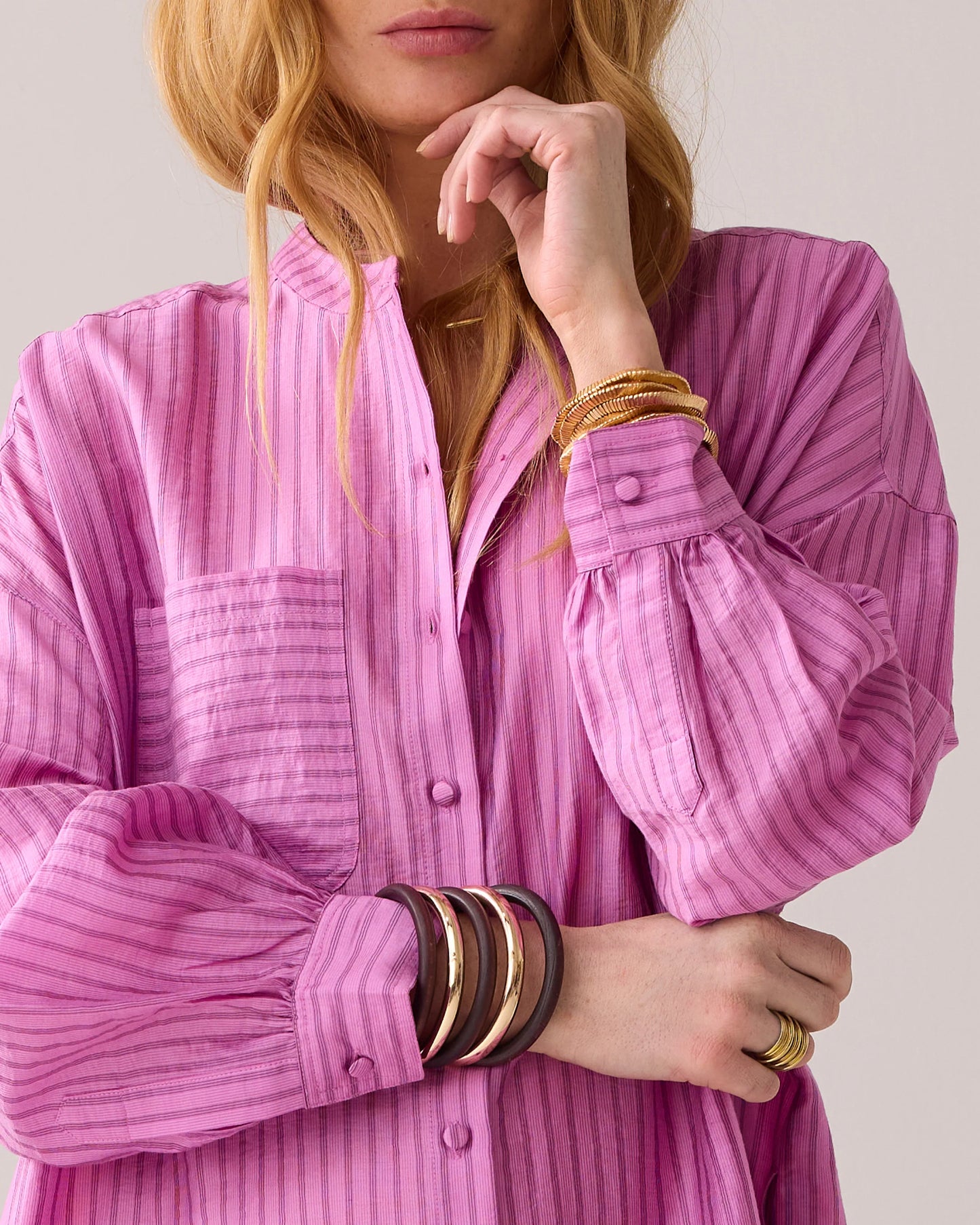SUMMUM TUNIC DRESS PINSTRIPE