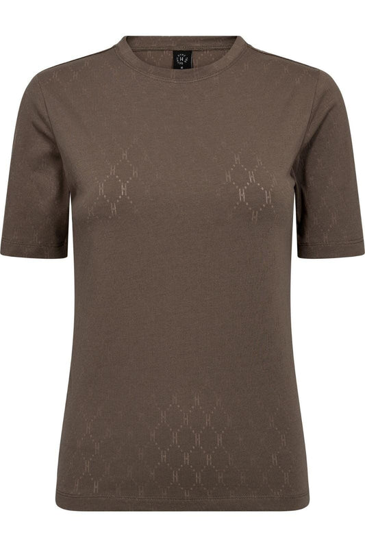 HTD T-S TEE S/S COTTON BROWN LOGO