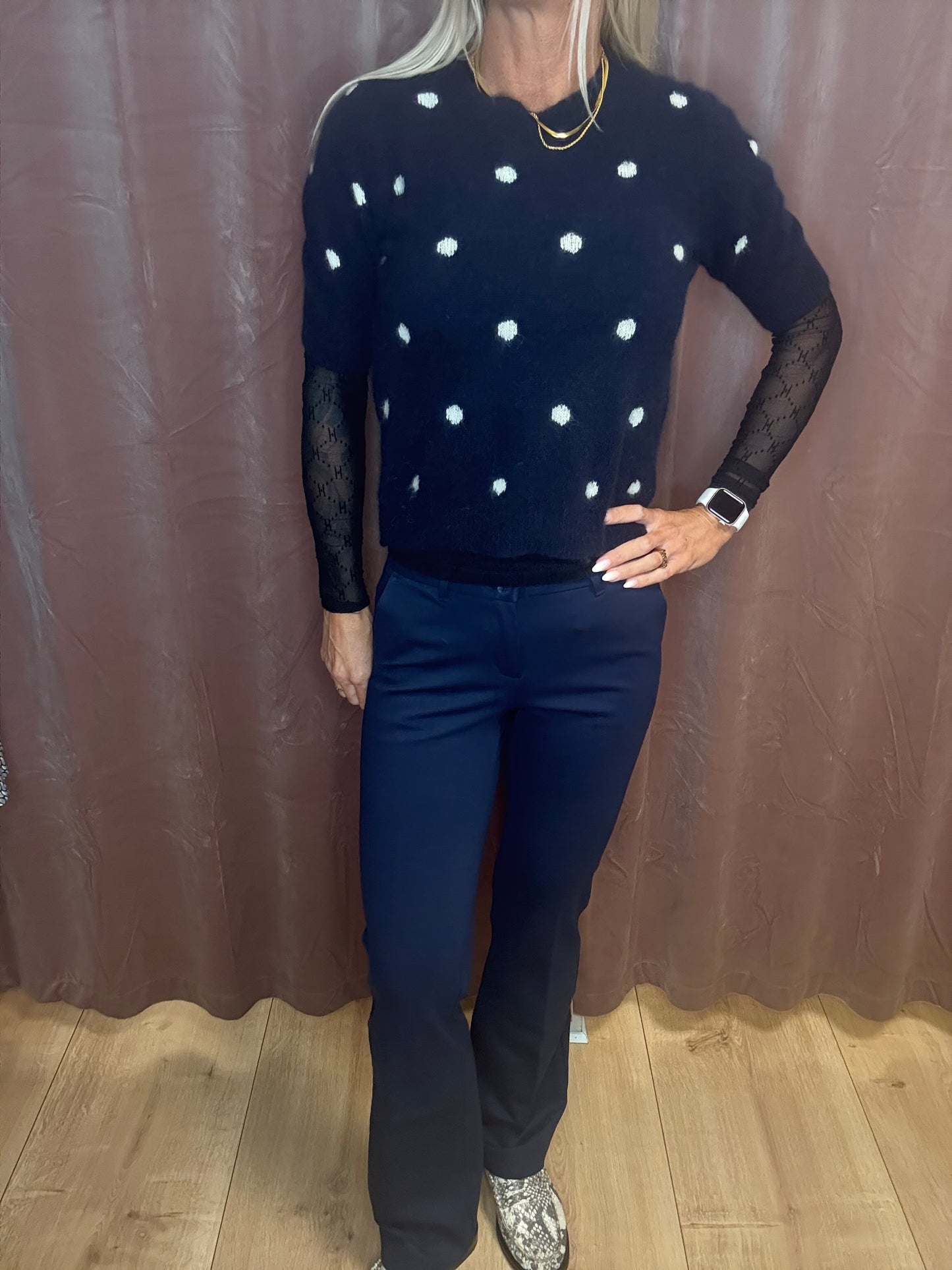 RED BUTTON BIBETTE PUNTA INDIGO BLU