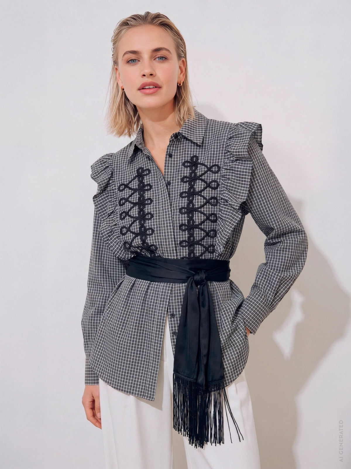 GOSSIA KIRIGO SHIRT BLACK CHECKS