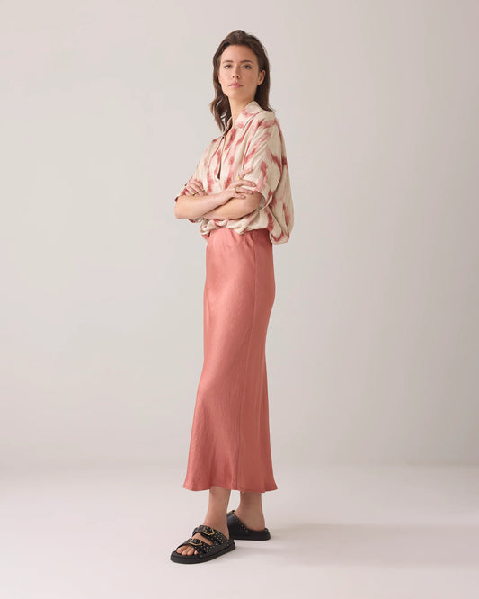 SUMMUM SKIRT HEAVY SILKY SEPHIA BLU