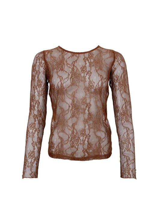 BC LARA LACE BLOUSE COFFEE