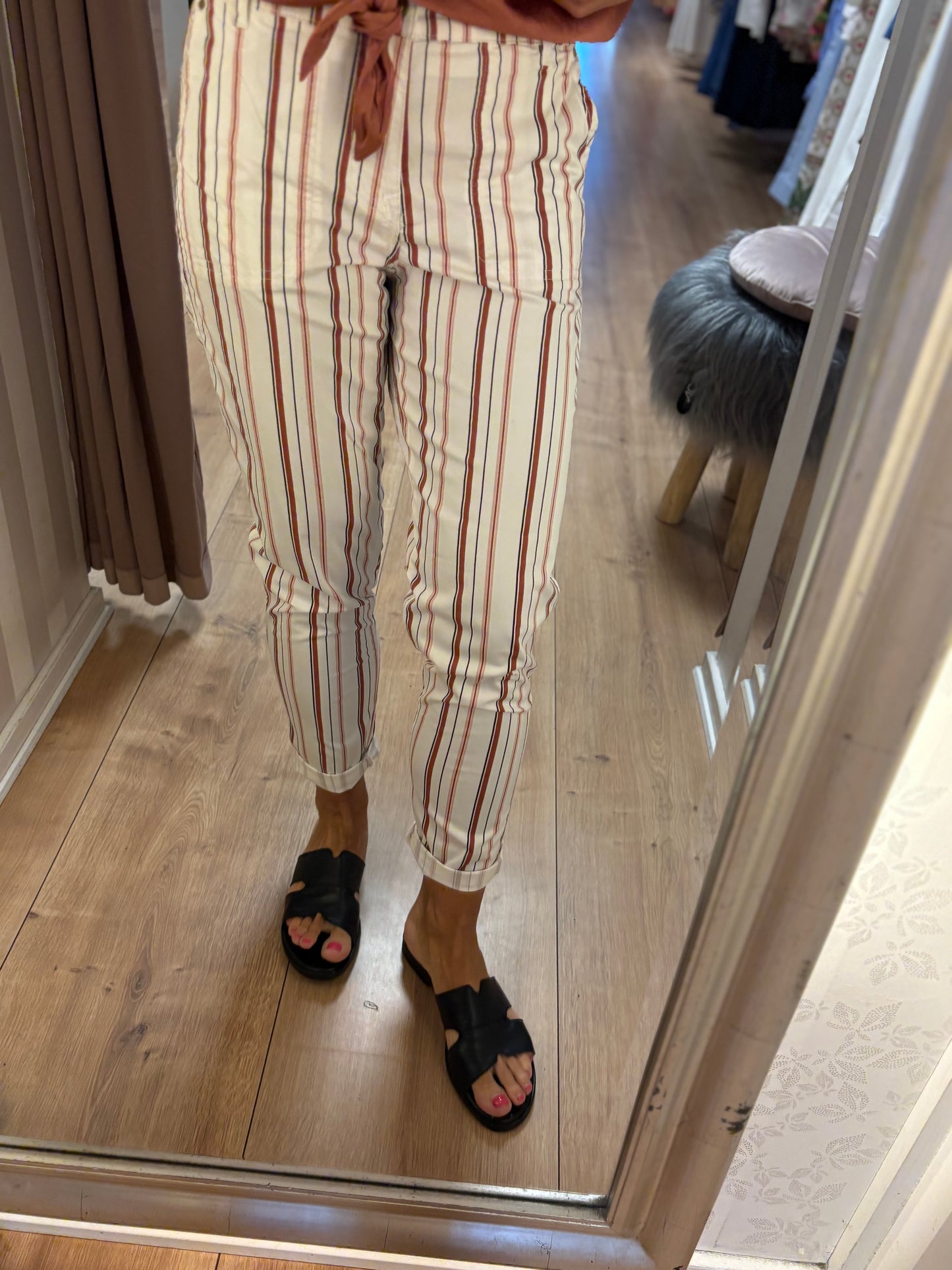 SUMMUM TAPERED PANT MULTI STRIPE CO