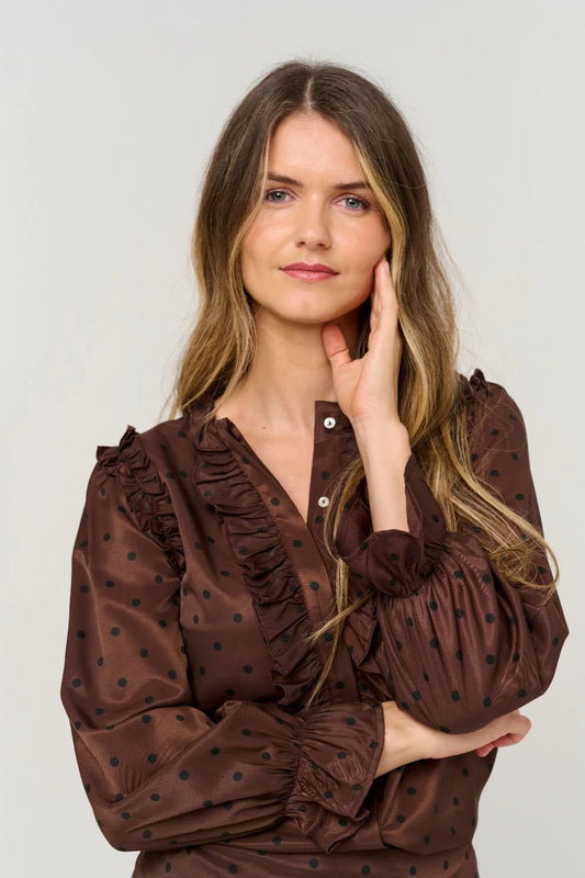 COSTA MANI DOTS SHIRT CHOCO