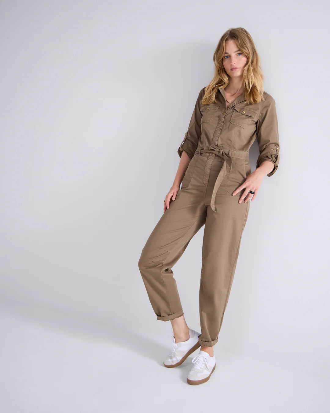SUMMUM  JUMPSUIT  BUTTER TENCEL TWILL OLIVE