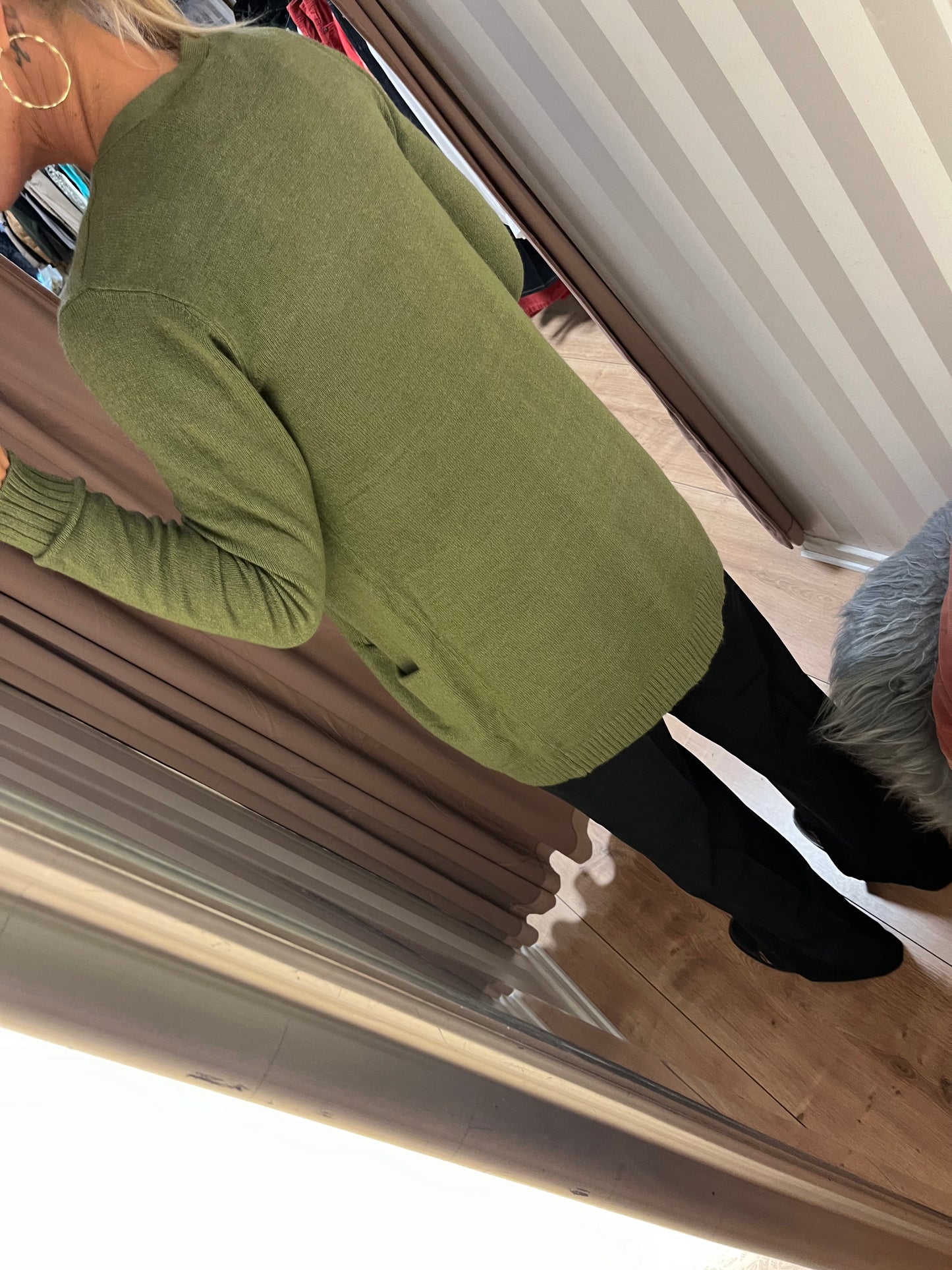 VILA  OPEN KNIT DARK OLIVE