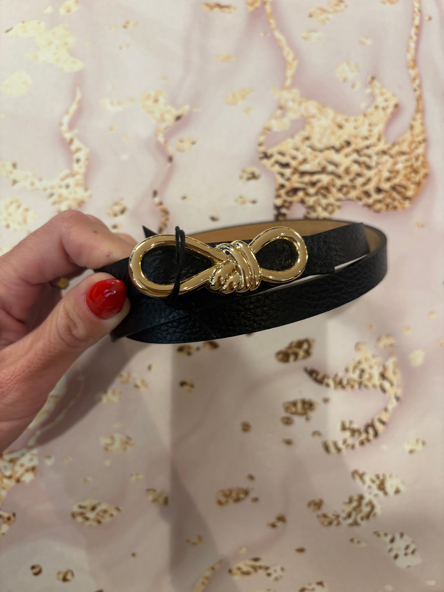 BLACK COLOUR SOPHY BOW BELT