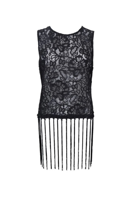 BCEA FRILL TOP BLACK