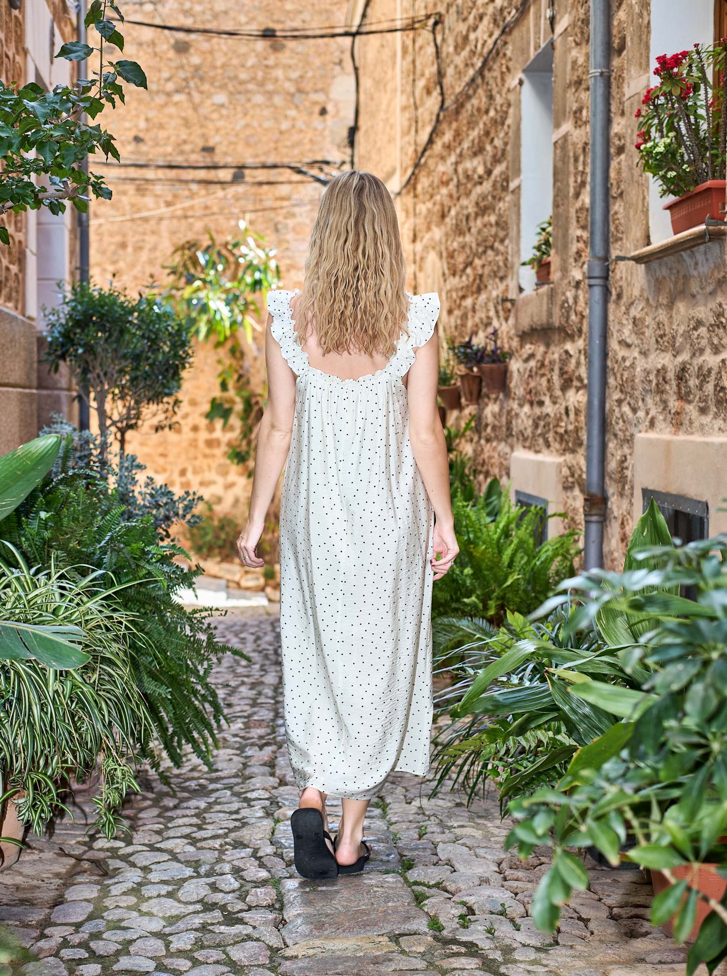 BCBEDIKT DRESS OFF WHITE DOT