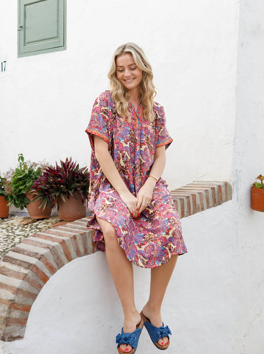 BC LUNA S/S KAFTAN TUNIC R BERRY