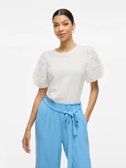 VILA VISIMONIA O-NECK S/S TOP WHITE