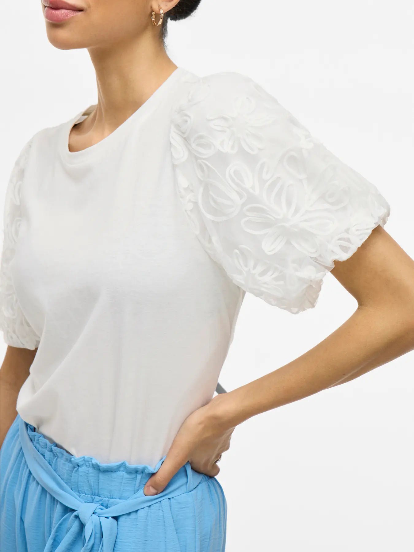 VILA VISIMONIA O-NECK S/S TOP WHITE