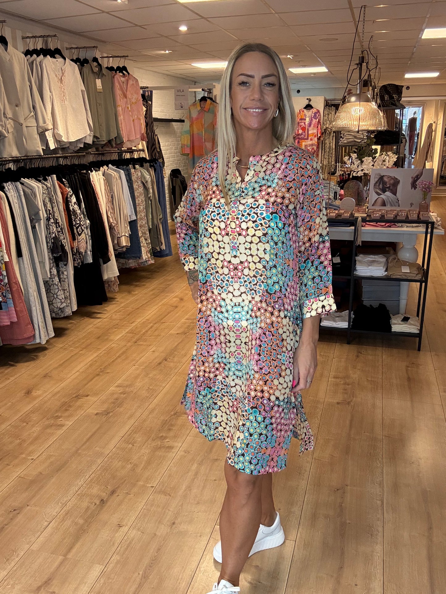 PEACE HEART JENNIFER DRESS PALE MULTI