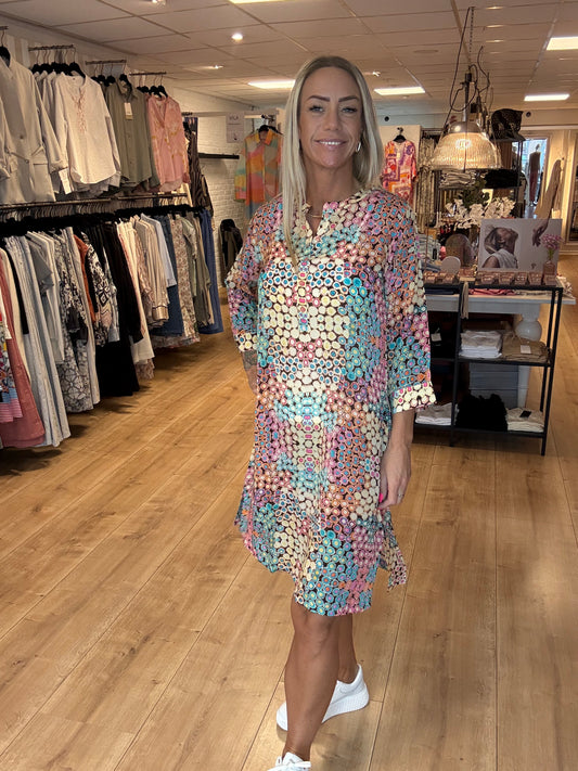 PEACE HEART JENNIFER DRESS PALE MULTI