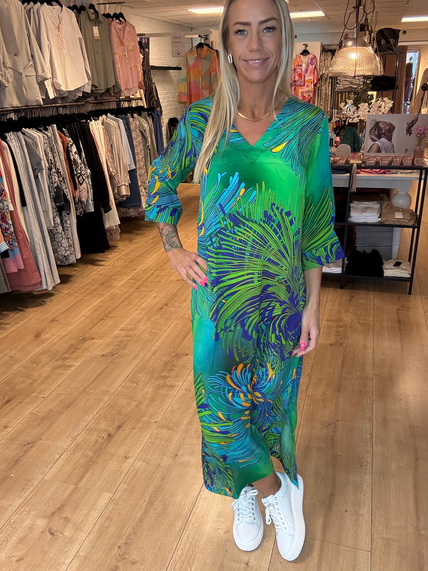PEACE HEART PAOLA MAXI DRESS ABSTRACT