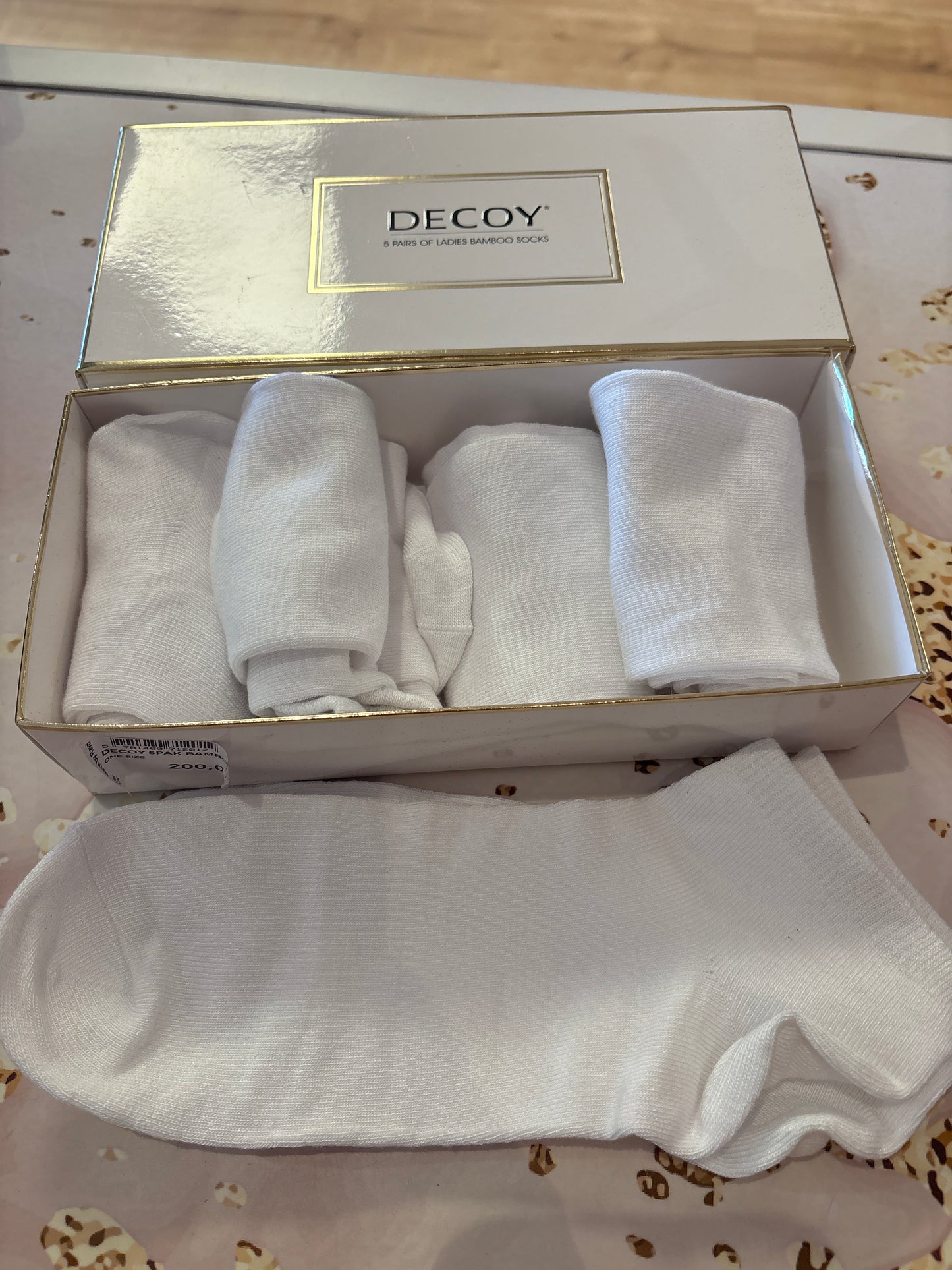 DECOY 5PAK BAMBOO SOCKS WHITE
