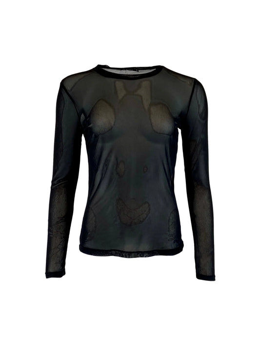 BC ANNIE MESH BLOUSE BLACK