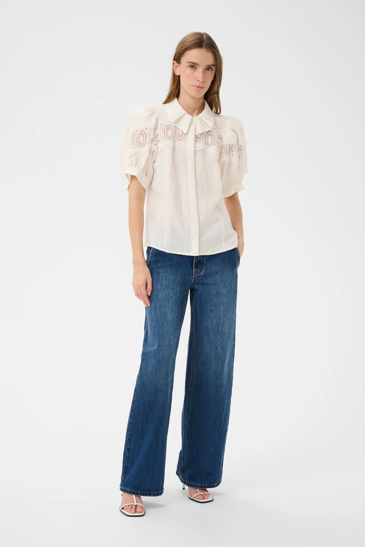 KARENBS URITH FROSTY BLOUSE EGRET