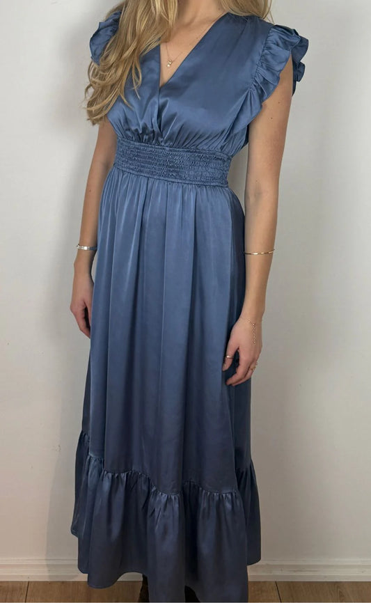 CONTINUE BEATE DRESS BLUE