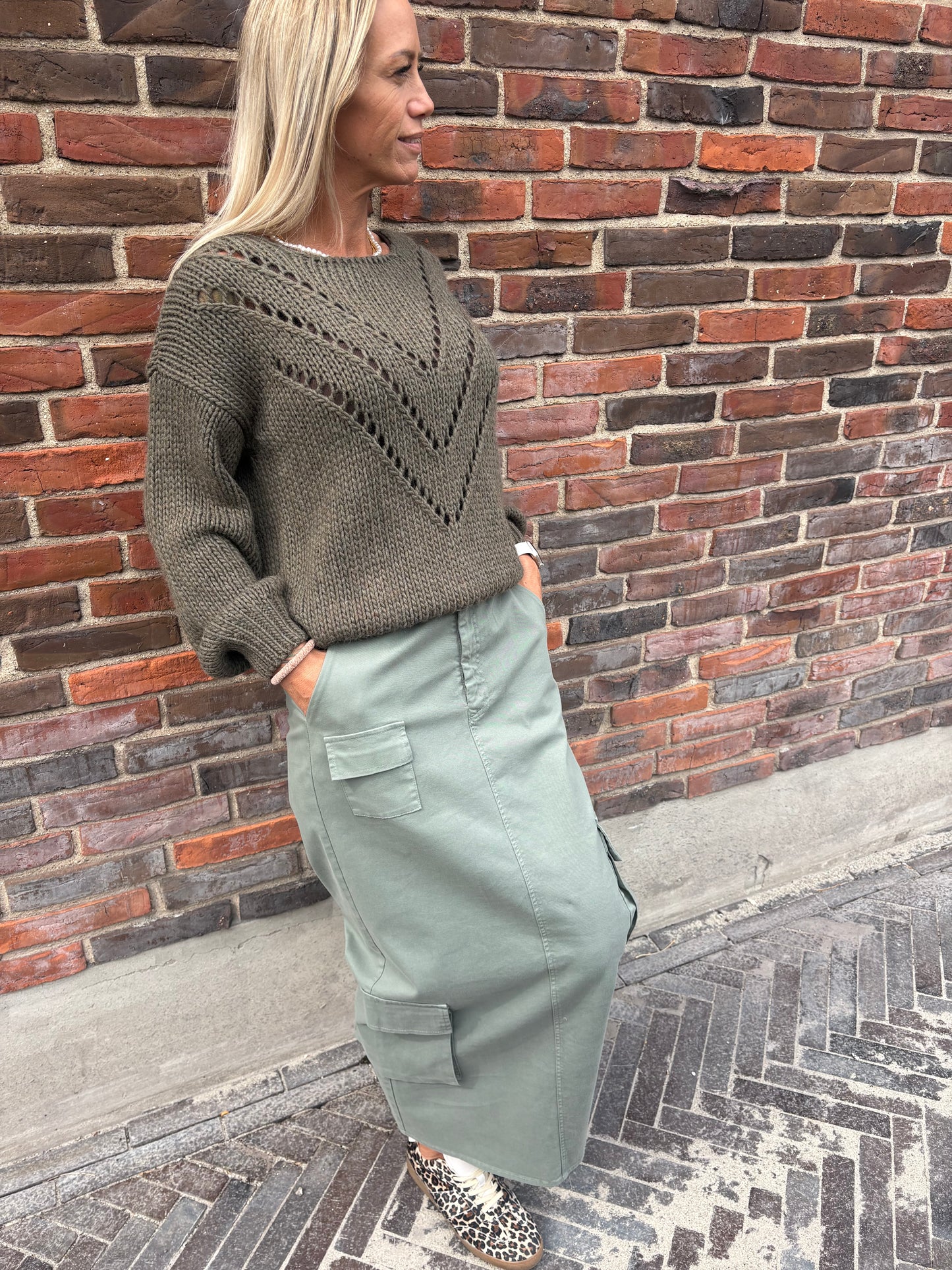 SK LISA SKIRT CANVA GREEN