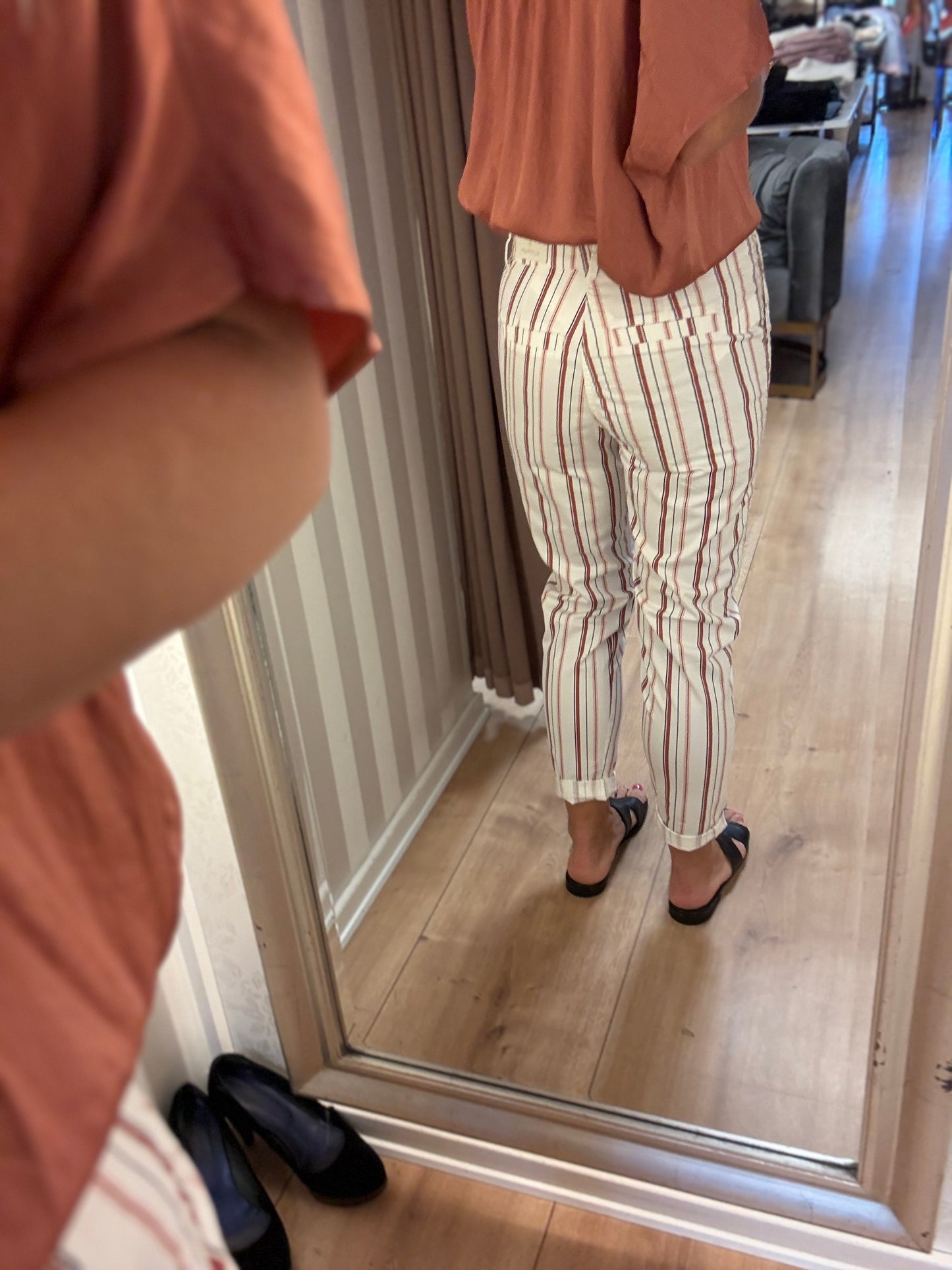 SUMMUM TAPERED PANT MULTI STRIPE CO