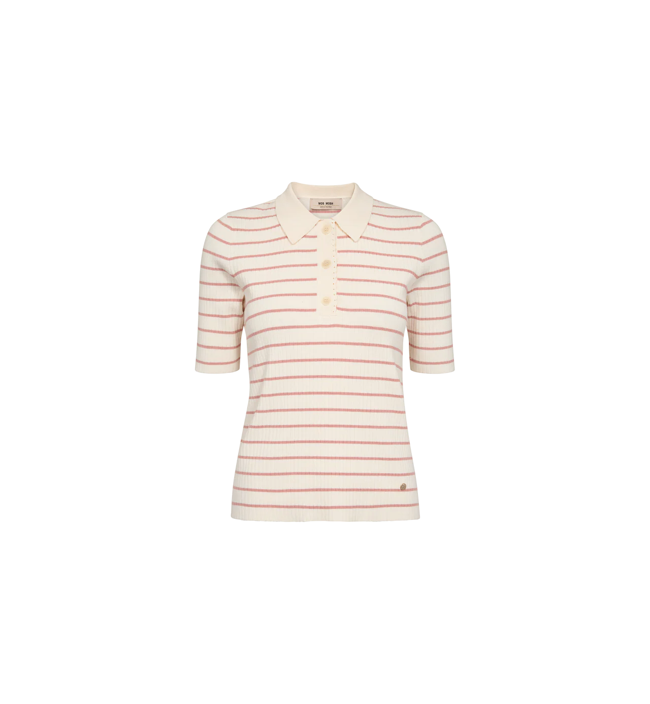 MM CALIZ STRIPE SS KNIT PEACHY