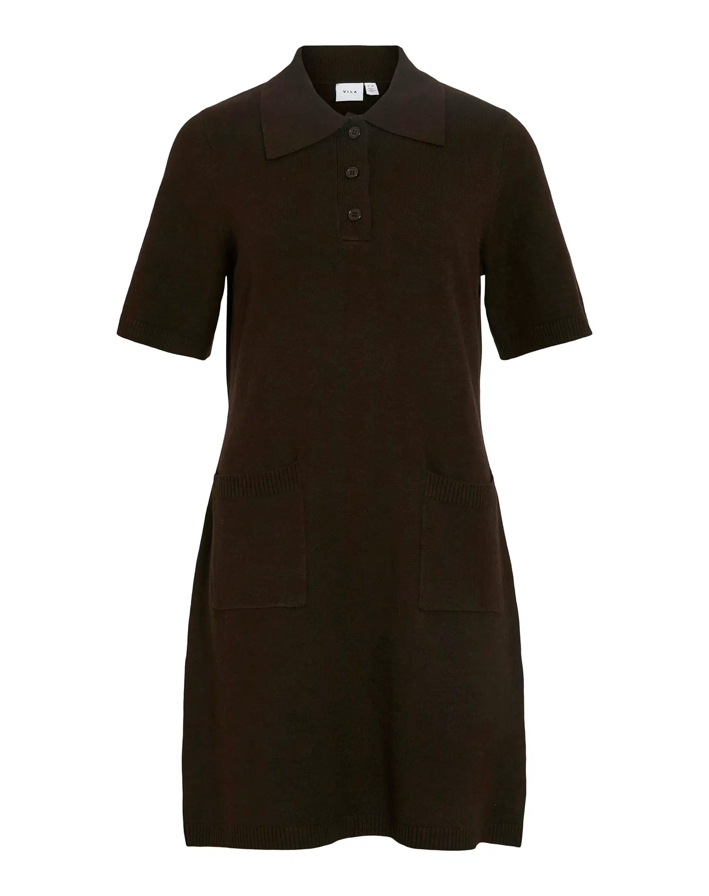 VILA VILINA 2/4 POLO KNIT COFFEE BE