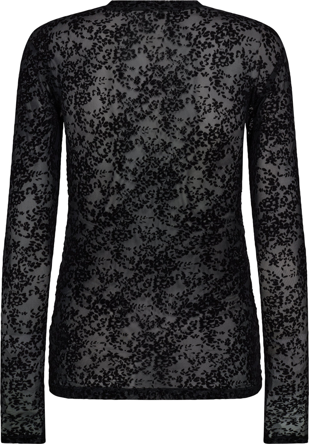 HTD LACE BLUSE MESH BLACK
