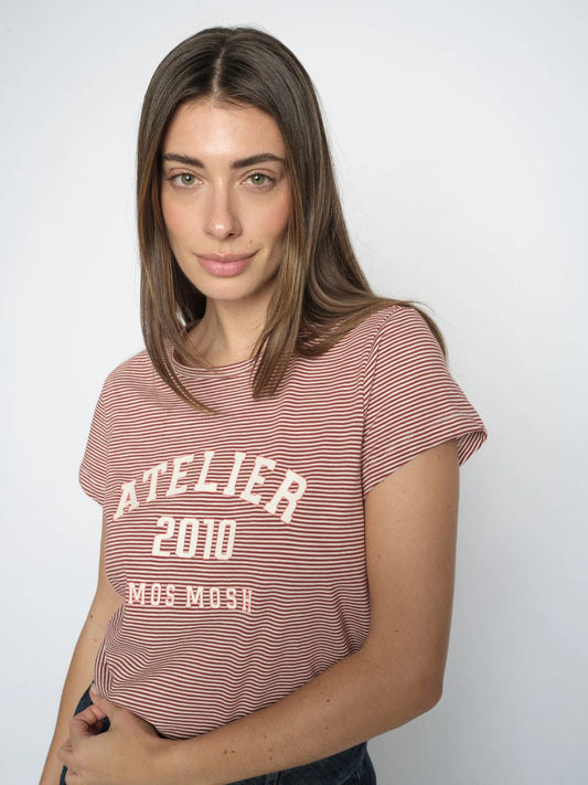 MOS MOSHCAMP O-SS STRIPE TEE COWHID