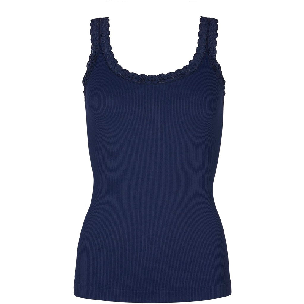 T&S FRIDA RIB TOP BLU