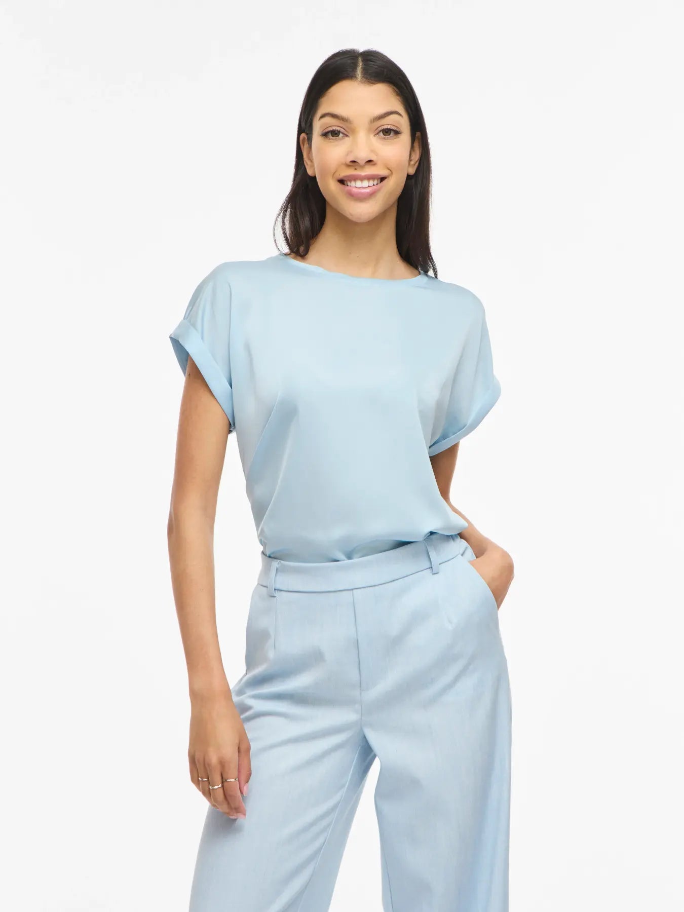 VILA VIELLETTE SATIN NANTUCKET BLUE