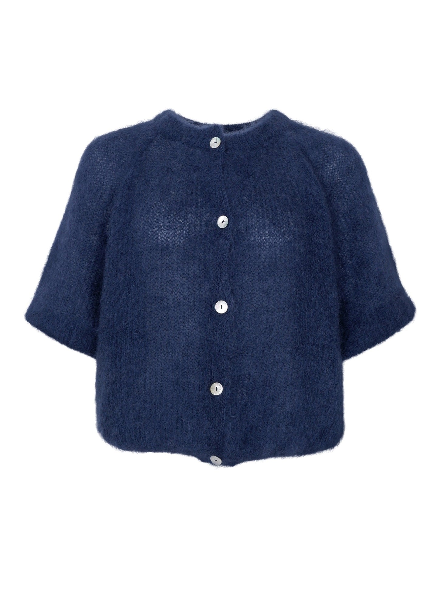 BCBJOERK PATENT KNIT CARDIGAN NAVY