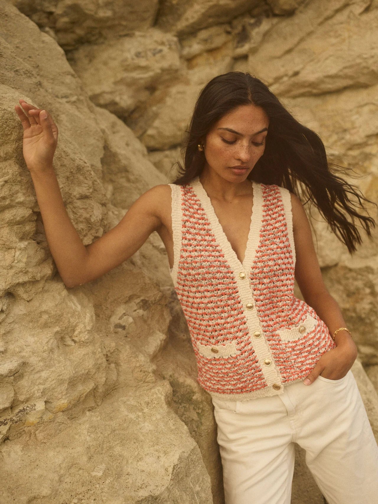 MM MIAH KNIT VEST EMBERGLOW